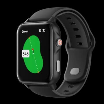 NAVO golf GPS watch with clean golf-first interface outdoors